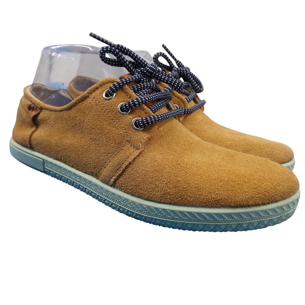 Fly London Suede Tennis Shoes Sneakers Lace Up Size EU 37 US 6.5-7 Beige Tan